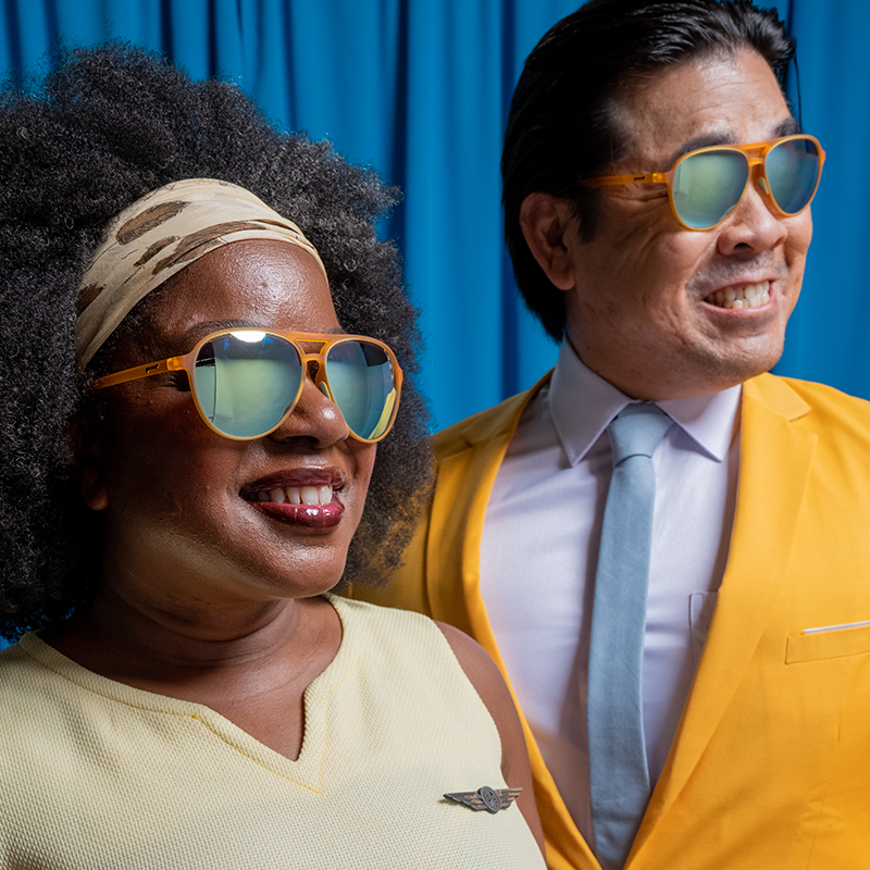 Cheesy Flight Attendant - Clean Sport Sunglasses