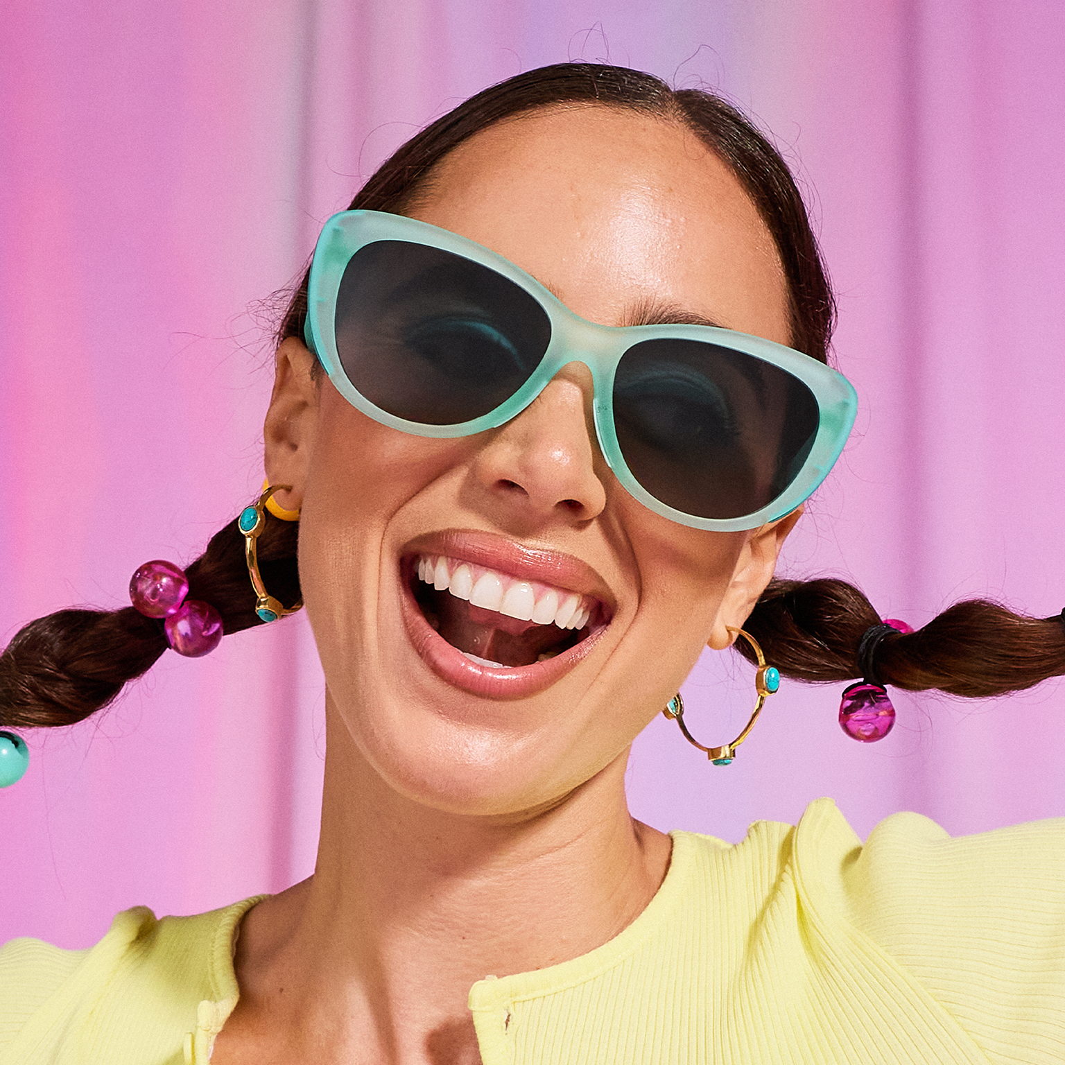 Matcha Sorbet Muse - Clean Black Frame Sunglasses