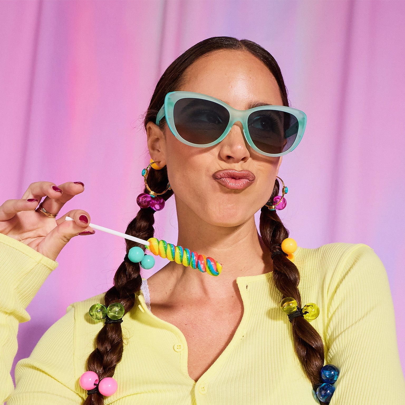 Matcha Sorbet Muse - Clean Black Frame Sunglasses