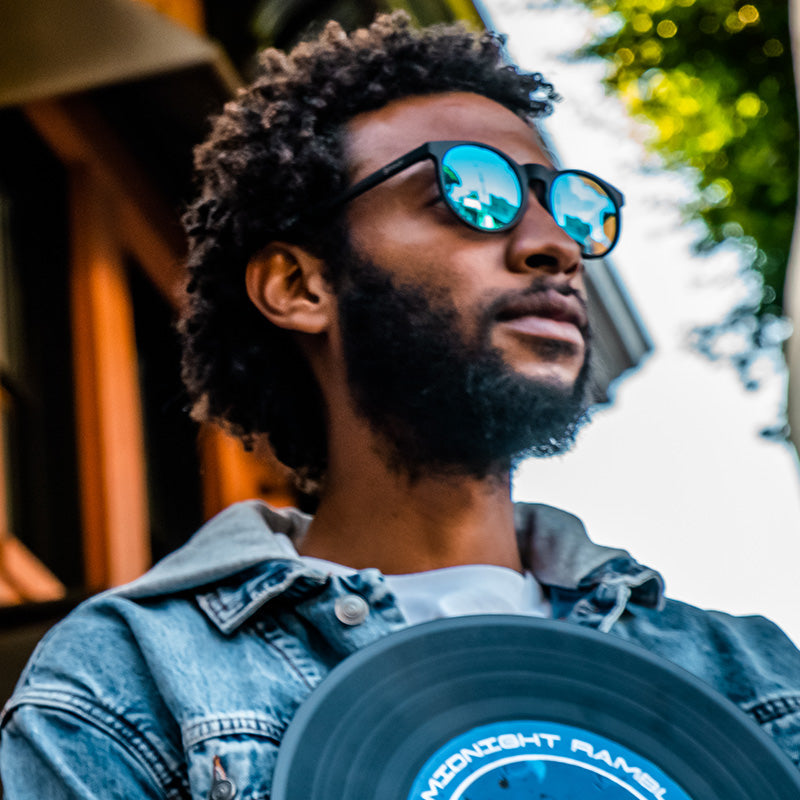 Midnight Ramble at the Circle Bar - Smooth Black Frame Sunglasses